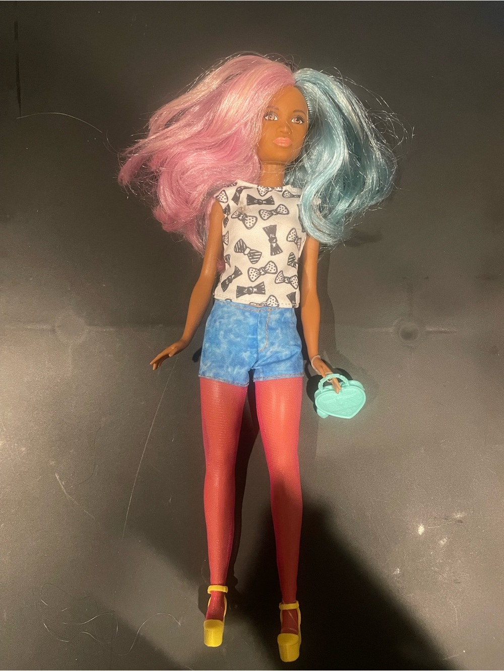 Colorful Barbie Fashionista Fashion Doll with Pink & Teal Hair